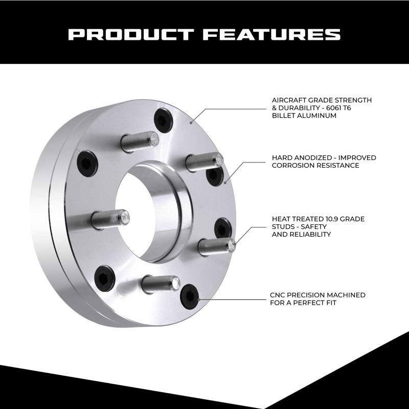ezaccessory 2 Wheel Adapters 4x4.5 to 5x4.5 | 4x114.3 to 5x114.3 | Mount 5 Lug Mustang Wheels on 4 Lug Mustang 4x4.5 Hub - Image 3